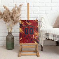 Personalized Spain Football Canvas Wall Art Spanish Shield Bull Mascot