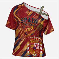 Personalized Spain Football Cross Shoulder Shirt Spanish Shield Bull Mascot