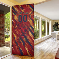 Personalized Spain Football Door Cover Spanish Shield Bull Mascot