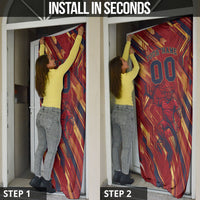 Personalized Spain Football Door Cover Spanish Shield Bull Mascot