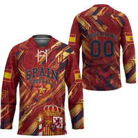 Personalized Spain Football Hockey Jersey Spanish Shield Bull Mascot