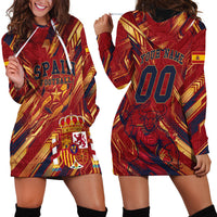 Personalized Spain Football Hoodie Dress Spanish Shield Bull Mascot
