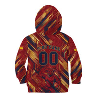 Personalized Spain Football Kid Hoodie Spanish Shield Bull Mascot