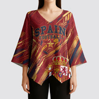 Personalized Spain Football Kimono Sleeve Blouse Spanish Shield Bull Mascot