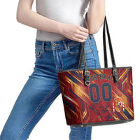 Personalized Spain Football Leather Tote Bag Spanish Shield Bull Mascot