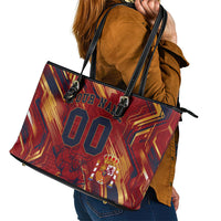 Personalized Spain Football Leather Tote Bag Spanish Shield Bull Mascot