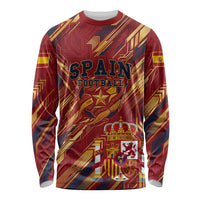 Personalized Spain Football Long Sleeve Shirt Spanish Shield Bull Mascot