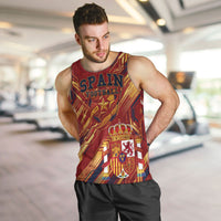 Personalized Spain Football Men Tank Top Spanish Shield Bull Mascot