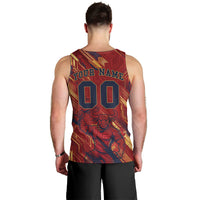 Personalized Spain Football Men Tank Top Spanish Shield Bull Mascot