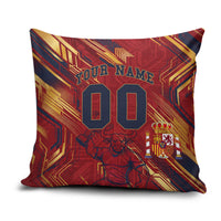 Personalized Spain Football Pillow Cover Spanish Shield Bull Mascot
