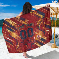 Personalized Spain Football Sarong Spanish Shield Bull Mascot