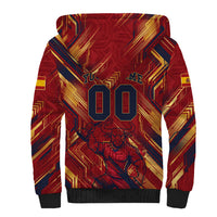 Personalized Spain Football Sherpa Hoodie Spanish Shield Bull Mascot