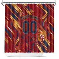 Personalized Spain Football Shower Curtain Spanish Shield Bull Mascot