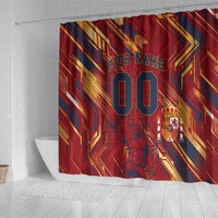 Personalized Spain Football Shower Curtain Spanish Shield Bull Mascot