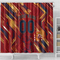 Personalized Spain Football Shower Curtain Spanish Shield Bull Mascot