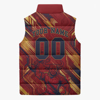 Personalized Spain Football Sleeveless Puffer Jacket Spanish Shield Bull Mascot