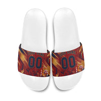 Personalized Spain Football Slide Sandals Spanish Shield Bull Mascot