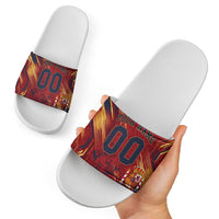 Personalized Spain Football Slide Sandals Spanish Shield Bull Mascot
