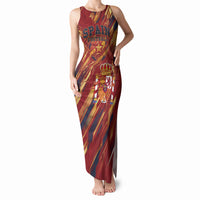 Personalized Spain Football Tank Maxi Dress Spanish Shield Bull Mascot