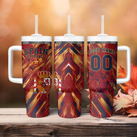 Personalized Spain Football Tumbler With Handle Spanish Shield Bull Mascot