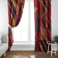 Personalized Spain Football Window Curtain Spanish Shield Bull Mascot