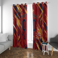 Personalized Spain Football Window Curtain Spanish Shield Bull Mascot