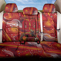 Personalized Spain Football Bull Mascot Back Car Seat Cover Dynamic Spanish Sunburst Abstract Flame