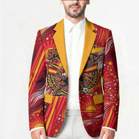Personalized Spain Football Bull Mascot Blazer Dynamic Spanish Sunburst Abstract Flame