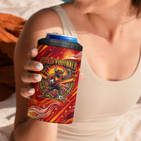 Personalized Spain Football Bull Mascot 4 in 1 Can Cooler Tumbler Dynamic Spanish Sunburst Abstract Flame