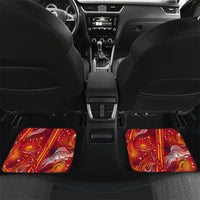 Personalized Spain Football Bull Mascot Car Mats Dynamic Spanish Sunburst Abstract Flame