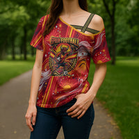 Personalized Spain Football Bull Mascot Cross Shoulder Shirt Dynamic Spanish Sunburst Abstract Flame