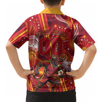 Personalized Spain Football Bull Mascot Hawaiian Shirt Dynamic Spanish Sunburst Abstract Flame