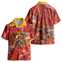 Personalized Spain Football Bull Mascot Kid Hawaiian Shirt Dynamic Spanish Sunburst Abstract Flame