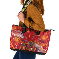 Personalized Spain Football Bull Mascot Leather Tote Bag Dynamic Spanish Sunburst Abstract Flame