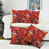 Personalized Spain Football Bull Mascot Pillow Cover Dynamic Spanish Sunburst Abstract Flame