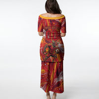 Personalized Spain Football Bull Mascot Puletasi Dynamic Spanish Sunburst Abstract Flame