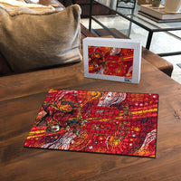 Personalized Spain Football Bull Mascot Puzzle Dynamic Spanish Sunburst Abstract Flame
