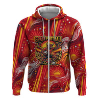 Personalized Spain Football Bull Mascot Zip Hoodie Dynamic Spanish Sunburst Abstract Flame