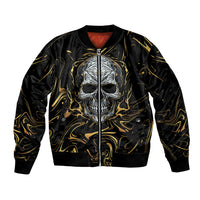 Skull Mable Golden Abstract Art Bomber Jacket Fuck You Excuses Learn To Admit When You Fuck Up - Wonder Print Shop
