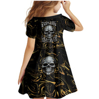 Skull Mable Golden Abstract Art Family Matching Mermaid Dress and Hawaiian Shirt Fuck You Excuses Learn To Admit When You Fuck Up - Wonder Print Shop