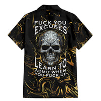 Skull Mable Golden Abstract Art Family Matching Mermaid Dress and Hawaiian Shirt Fuck You Excuses Learn To Admit When You Fuck Up - Wonder Print Shop