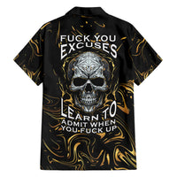 Skull Mable Golden Abstract Art Hawaiian Shirt Fuck You Excuses Learn To Admit When You Fuck Up - Wonder Print Shop