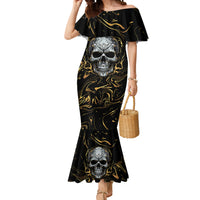 Skull Mable Golden Abstract Art Mermaid Dress Fuck You Excuses Learn To Admit When You Fuck Up - Wonder Print Shop