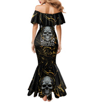 Skull Mable Golden Abstract Art Mermaid Dress Fuck You Excuses Learn To Admit When You Fuck Up - Wonder Print Shop