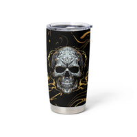 Skull Mable Golden Abstract Art Tumbler Cup Fuck You Excuses Learn To Admit When You Fuck Up - Wonder Print Shop
