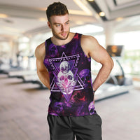Skull and Moth Men Tank Top Fantasy Cosmic Abstract - Grunge Purple Art - Wonder Print Shop