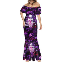 Skull and Moth Mermaid Dress Fantasy Cosmic Abstract - Grunge Purple Art - Wonder Print Shop