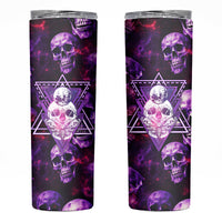 Skull and Moth Skinny Tumbler Fantasy Cosmic Abstract - Grunge Purple Art - Wonder Print Shop