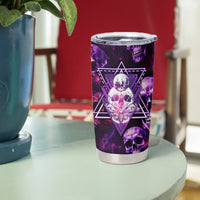 Skull and Moth Tumbler Cup Fantasy Cosmic Abstract - Grunge Purple Art - Wonder Print Shop