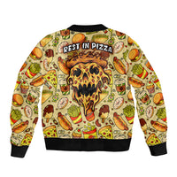 Skull Pizza Pattern Bomber Jacket Rest in pizza - Wonder Print Shop